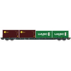 IGRA IG96010061 - Carro container Sggnss-XL MFD Rail grigio, logo verde, ep. VI.