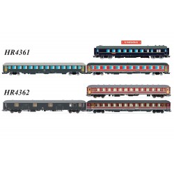 Rivarossi - HR4361 e HR4362 - FS, set di 3 carrozze "Alpen-Express", DC , ep. IVb.