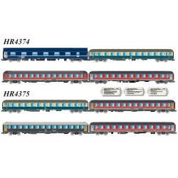Rivarossi - HR4374 e HR4375 - FS, set di 4 carrozze “Italien-Holland Express”, DC , ep. V.